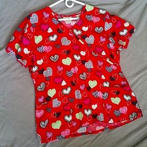 Heart scrub top